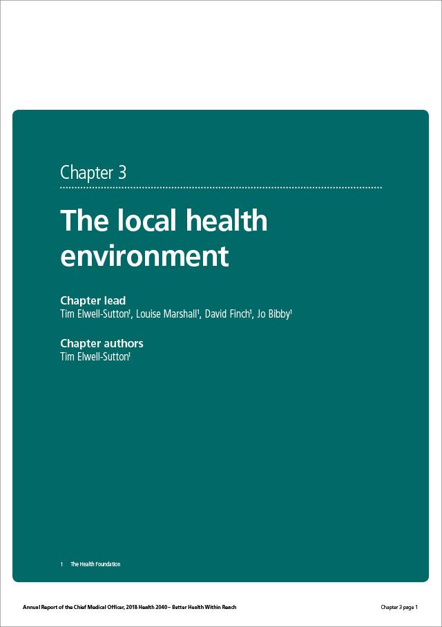 The local health environment CMO report 2018