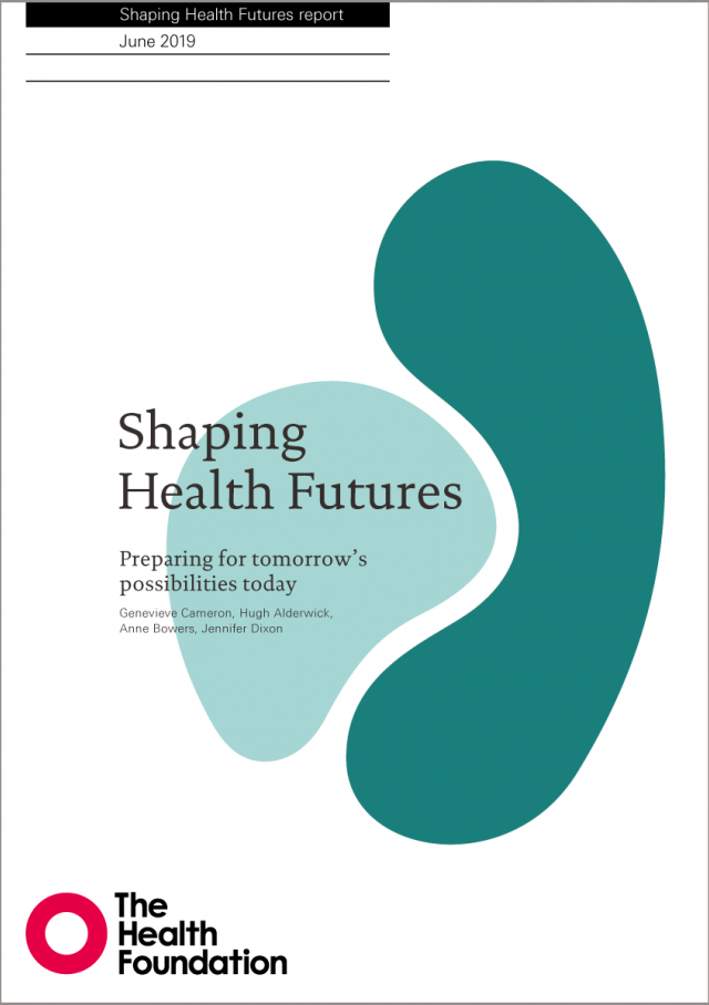 Front cover of Shaping Health Futures report