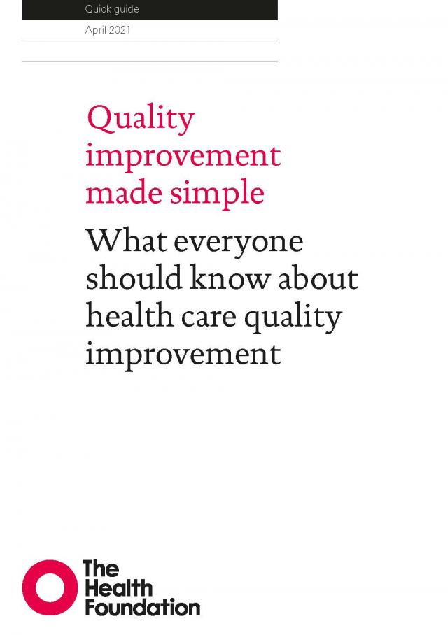 Quality improvement made simple - The Health Foundation