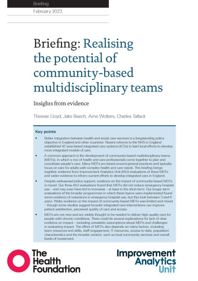 Briefing: Realising the potential of community-based multidisciplinary teams